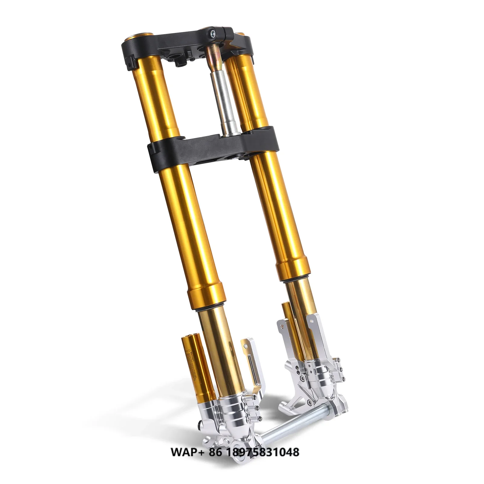 High Performance Gold Front Shock Absorbers Inverted Fork Legs Triple Tree for Touring 2014-2023 Street Glide Adjustable
