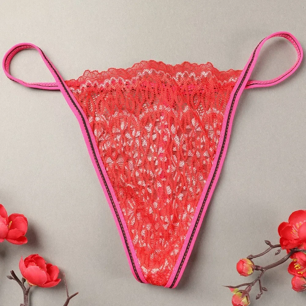 New Women\'s Sexy Low Waisted Lace Thongs Lingerie G-String Panties V-String Knickers Underwear Briefs Breathable Female Thongs