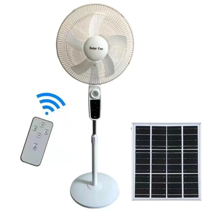 

25W DC Solar Ventilation Fan 18-Inch Portable Outdoor Mini Lithium Battery Light Small Rechargeable Standing Panel Made Plastic