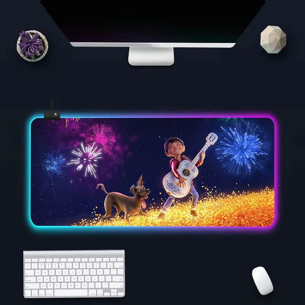 Coco RGB Pc Gamer Keyboard Mouse Pad Mousepad LED Glowing Mouse Mats Rubber Gaming Computer Mausepad