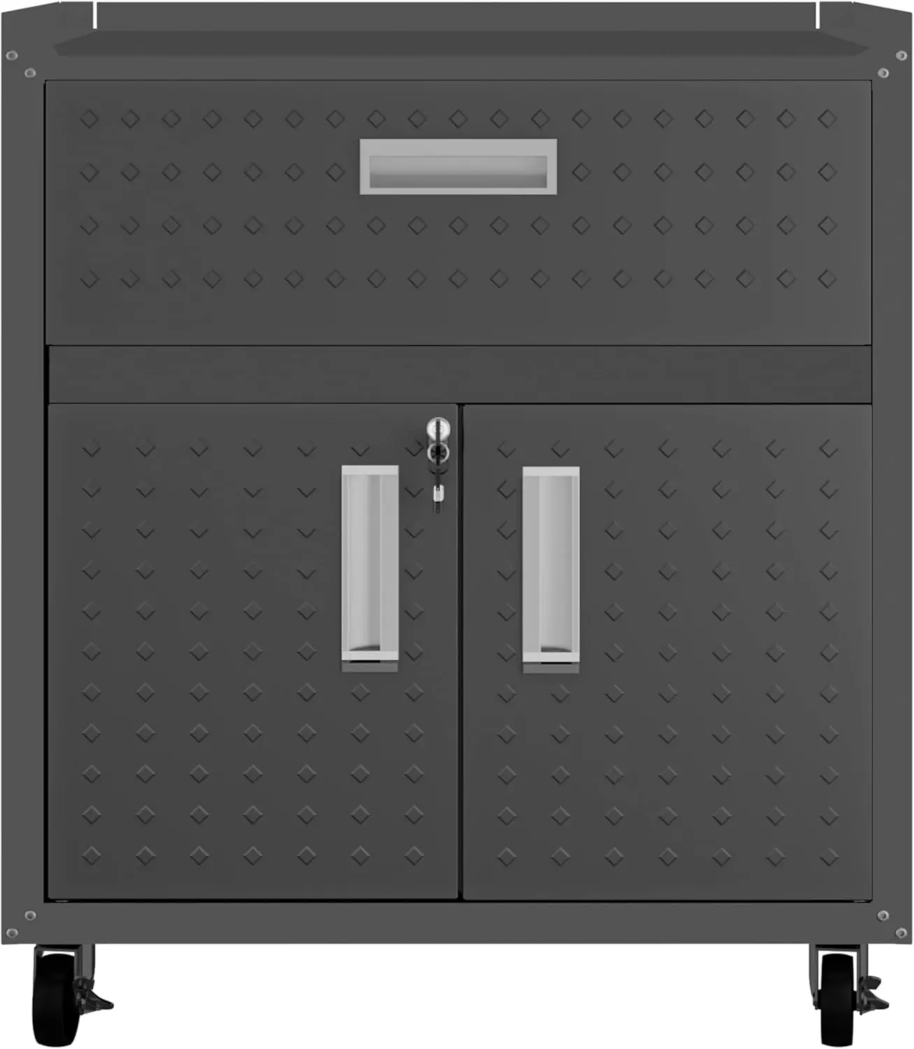 Manhattan Comfort Fortress Storage Units, Charcoal Gray Accommodate tools and items of different sizes