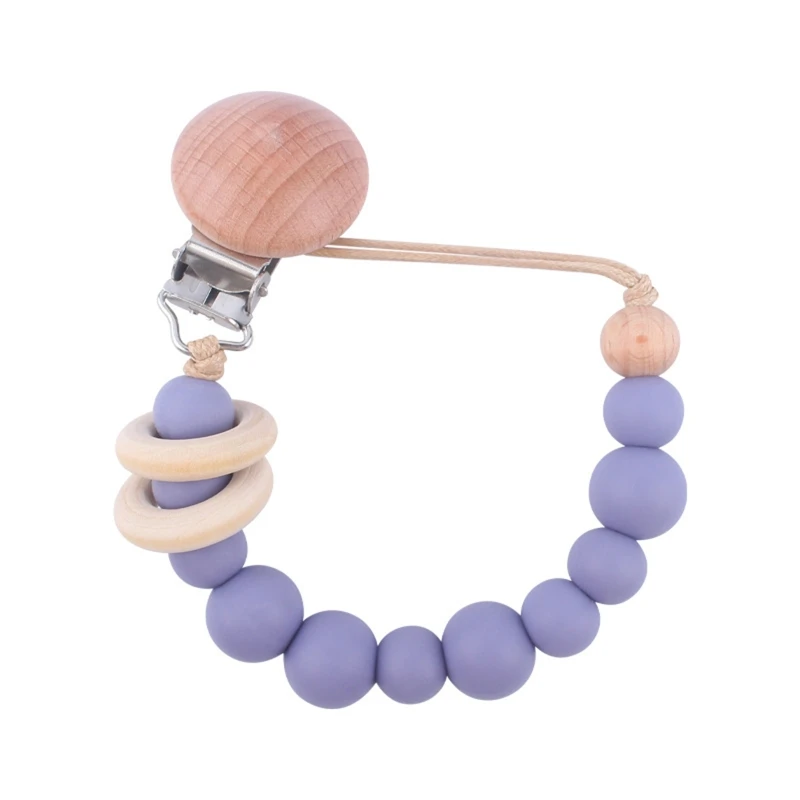 Nouveau Bébé Sucette Chaîne Clip D'allaitement Dentition Porte-Sucette Silicone Perle Chaîne Clip