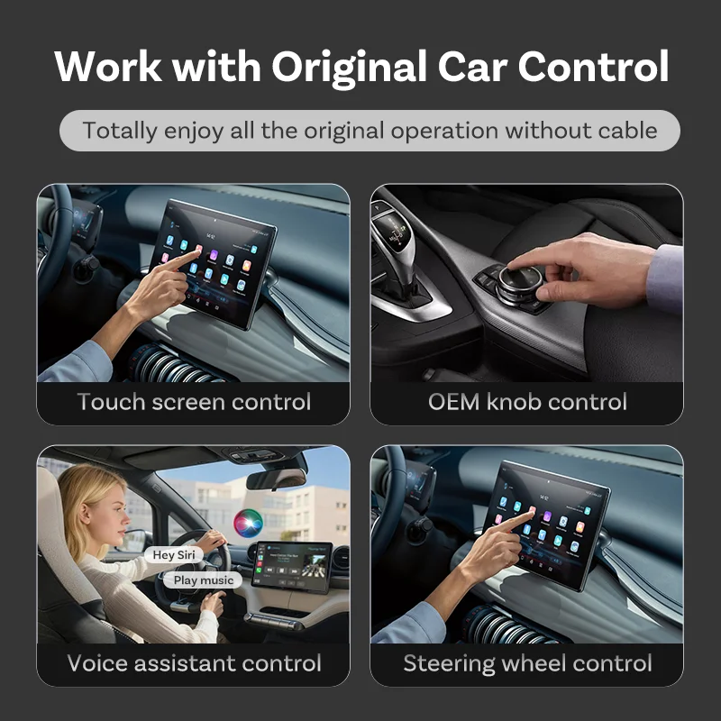 Universal Smart Wireless Bluetooth Carplay Ai Box Model P3P OEM Adapter Android 13 Car Play Store Video Box