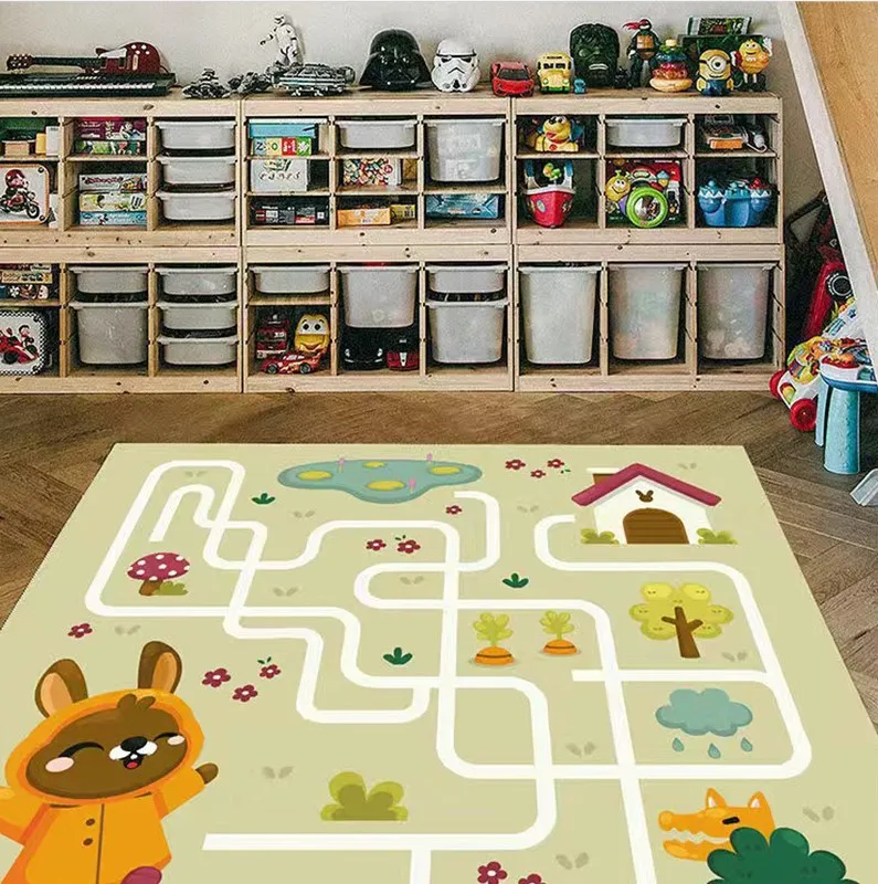 Children\'s Climbing Mat City Traffic Maze Puzzle Crawling Early Education Game Carpet Bedroom Room Decoration Non-slip Carpet