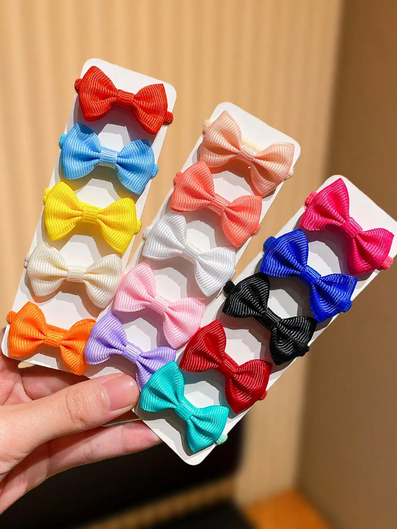 12/24/36pcs Sweet Random Color Children's Bow Hair Ties, Girls Gift, Back To School, Kids Hair Accessories, Girls Hair Ties