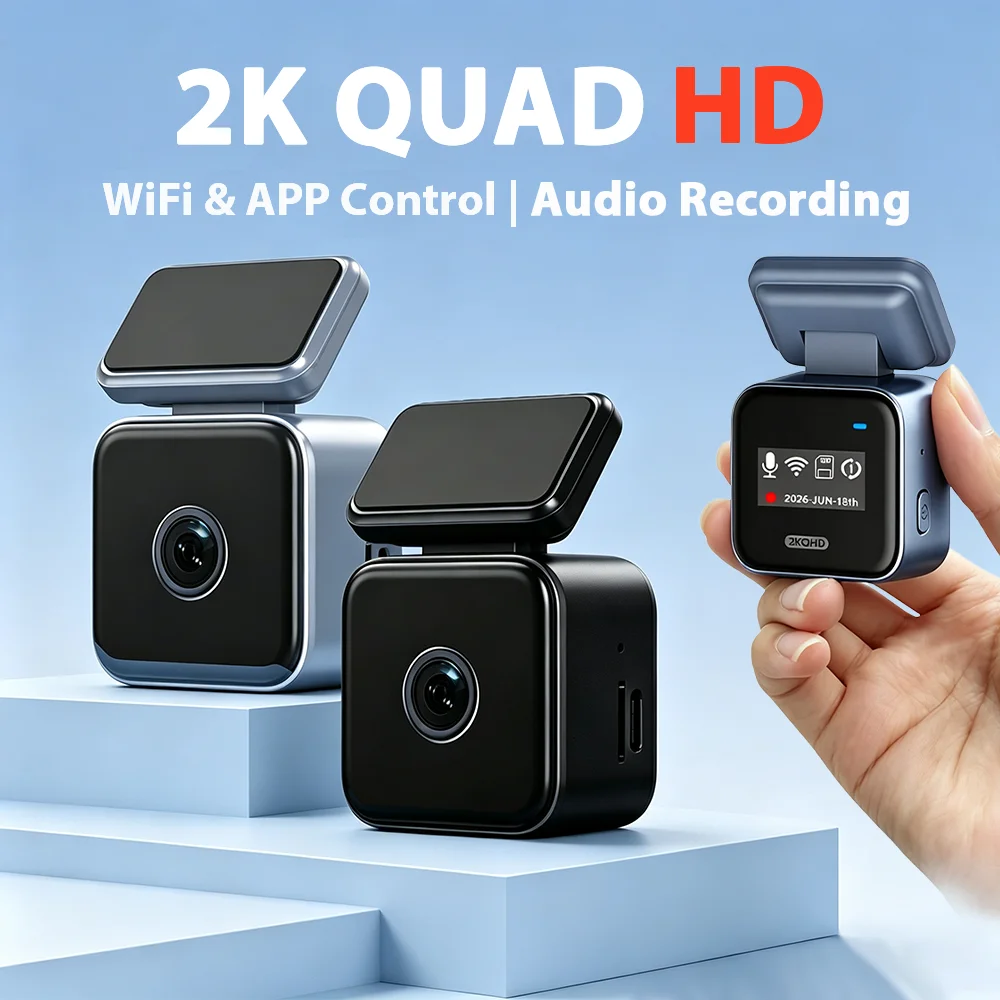 2K QHD Dashcam WiFi Mini Car DVR APP Control 24H Parking Monitor Night Vision G-Sensor Black Box Car Driving Recorder