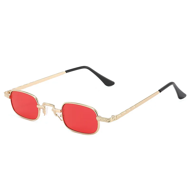 New Narrow Sunglasses for Men Fashion Rectangle for Women Metal Luxury Classic Sun Glasses view 3