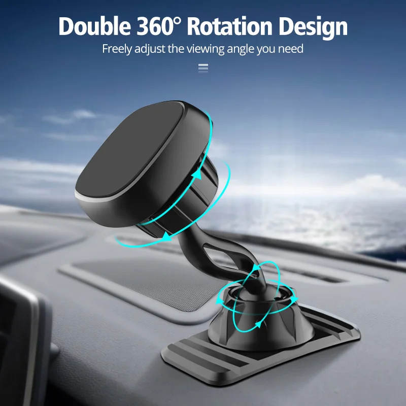 360 Rotation Dashboard Base 17mm Ball Head for Magnetic Car Phone Holder Stand Magnet Mount Cellphone Support Bracket Accessory