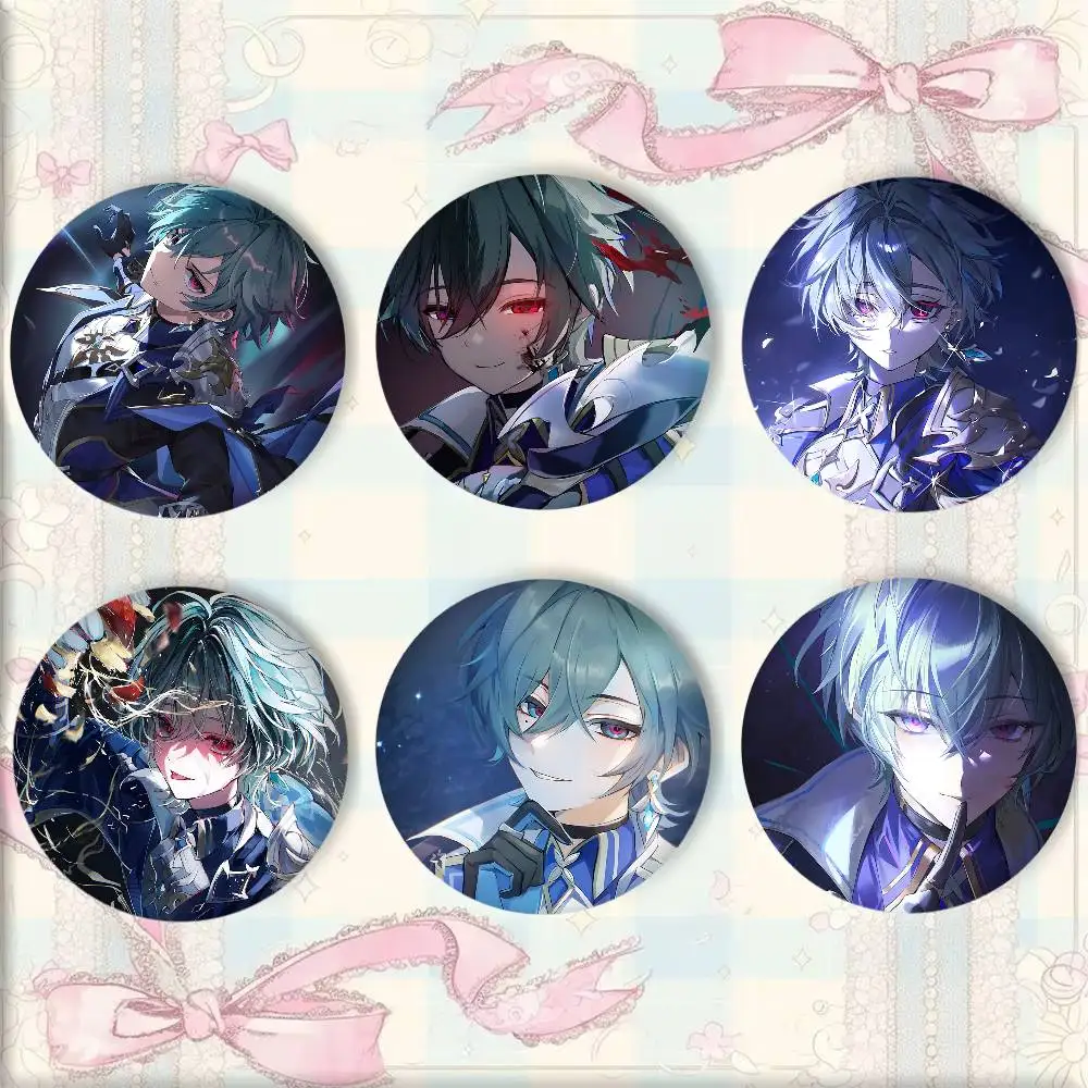 Game Genshin Impact Lohen Badge Round Art Brooch Clothes Backpack Accessories Lapelnd Laserh