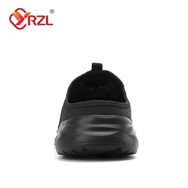 YRZL Mens Half Slippers Summer Breathable Mesh Mens Shoes Outdoor Casual Walking Shoes Large Flat Light Mesh Slippers Sandals