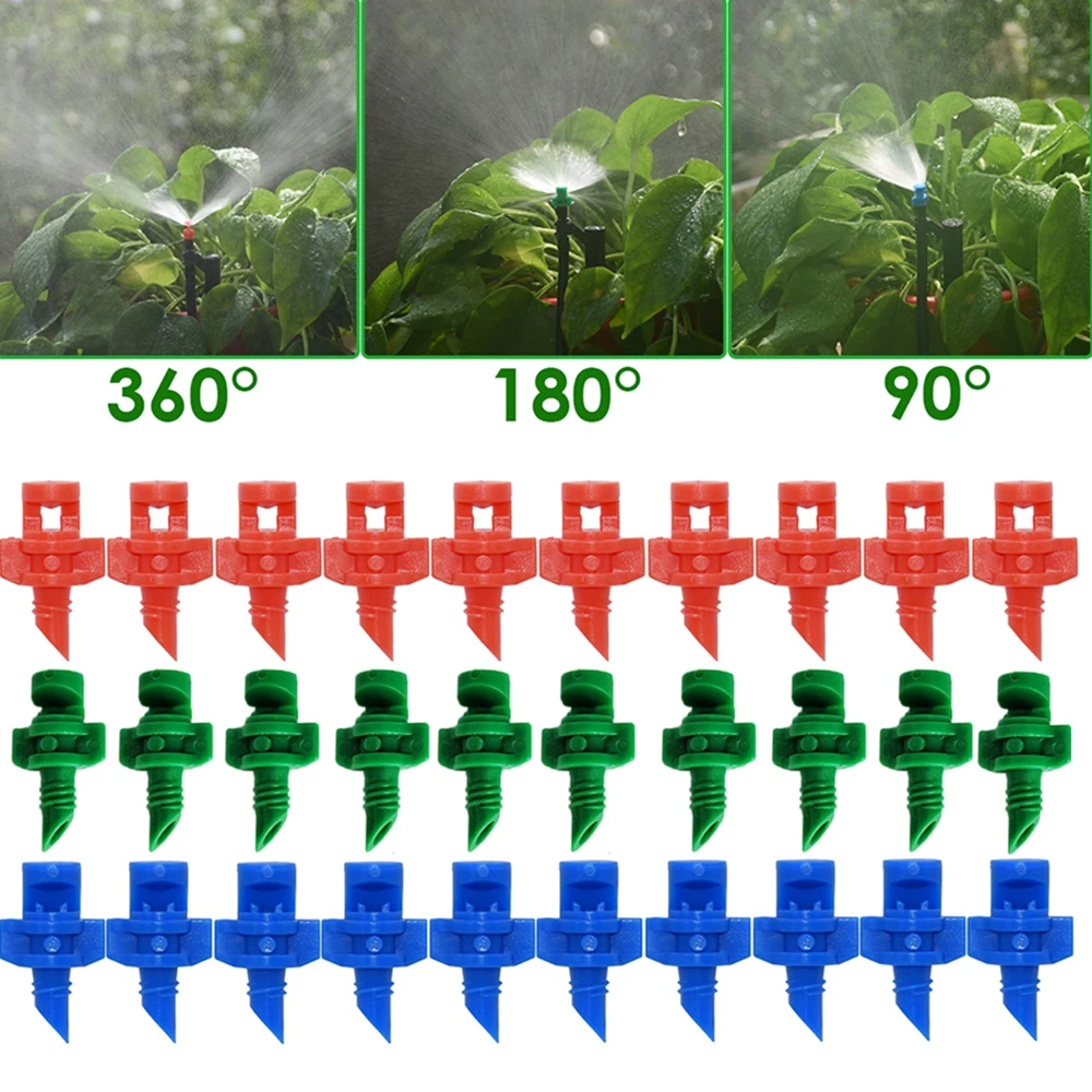 Micro Atomizing Sprinkler Nozzle, 90/180/360 Degree Refraction Nozzle Sprinkler Misting for Garden Lawn Misting Sprinkler System