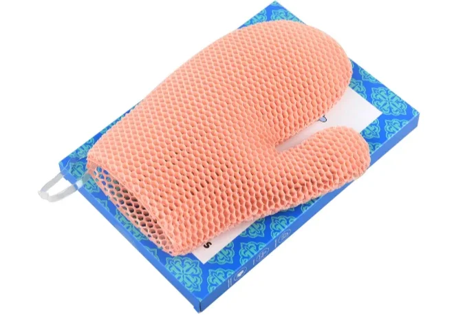 Outdoor TPU Honeycomb Antibacterial Cleansing Bath Glove, Exfoliating Bath & Back Scrub Towel