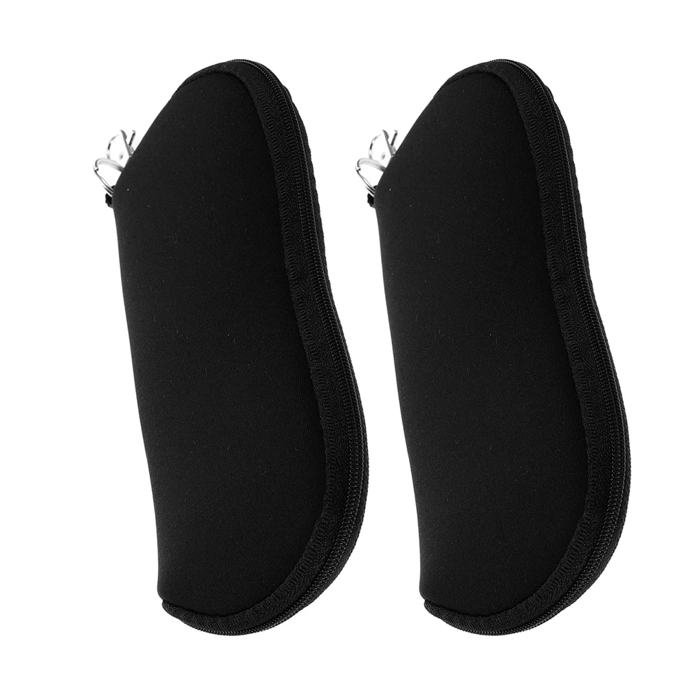 

2pcs Sunglasses Case Glasses Storage Organizer Eyeglasses Holder Box Travel Black Soft Diving Material Lightweight Compact