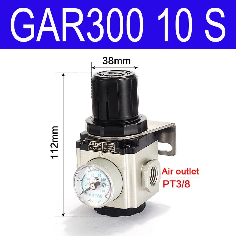 AIRTAC Pneumatische drukregelklep GAR200/300/400/600-06/08/10/15/20/25S Luchtcompressor Reduceerklep