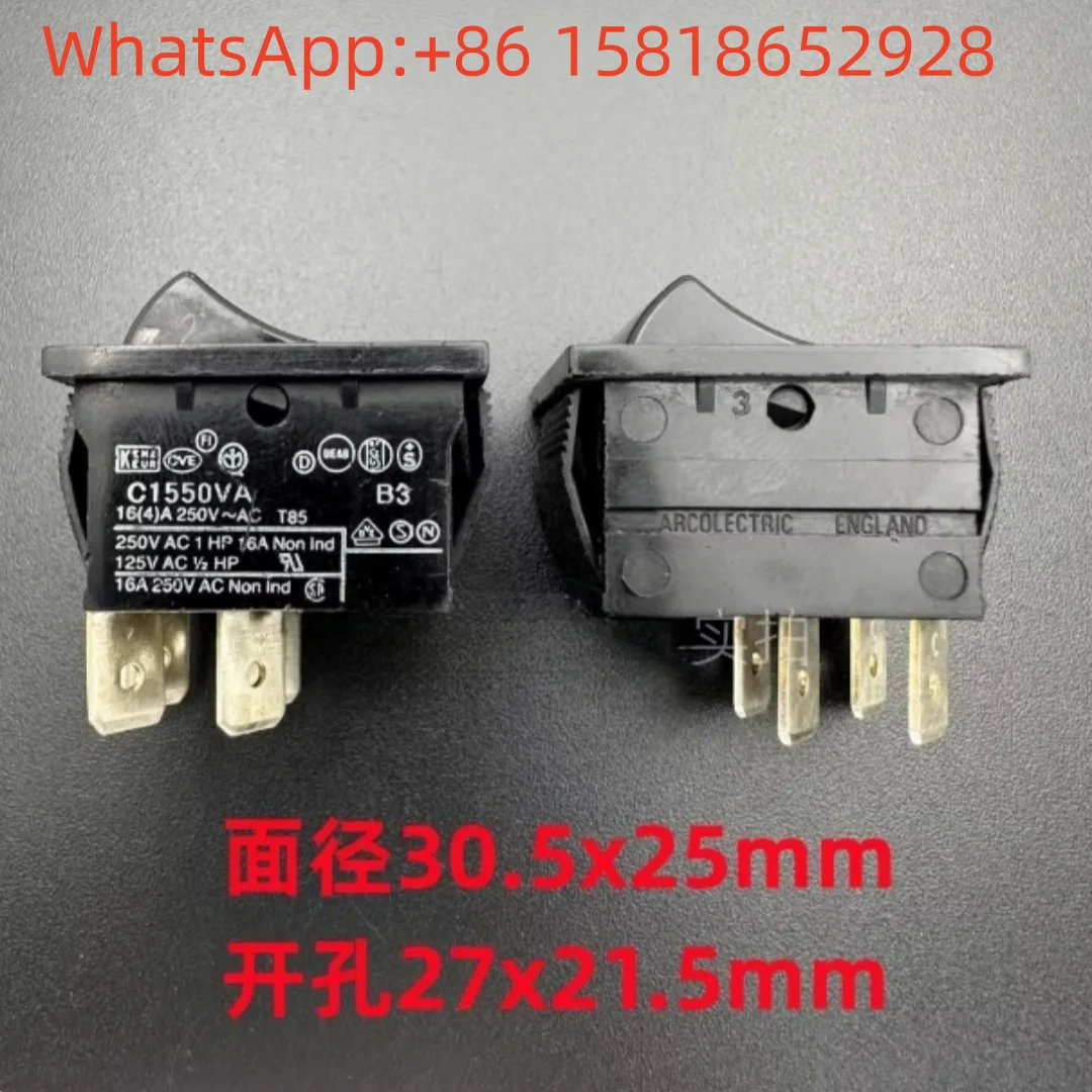 2 pieces UK ARCOLECTRIC C1550VA B3 rocker boat switch 4-pin 2-position 16A high-current button