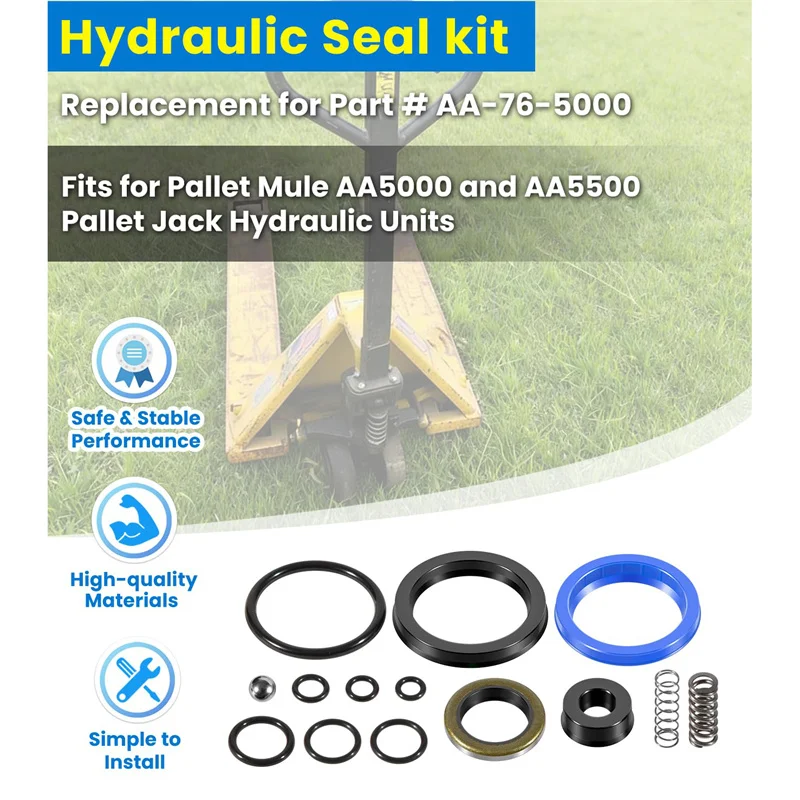 ANX PU AA-76-5000 Dichtungssatz für Pallet Mule (Wesley) Hubwagenmodelle AA5000 und AA5500, Reparatursatz für Hydraulikeinheit – Detail 2