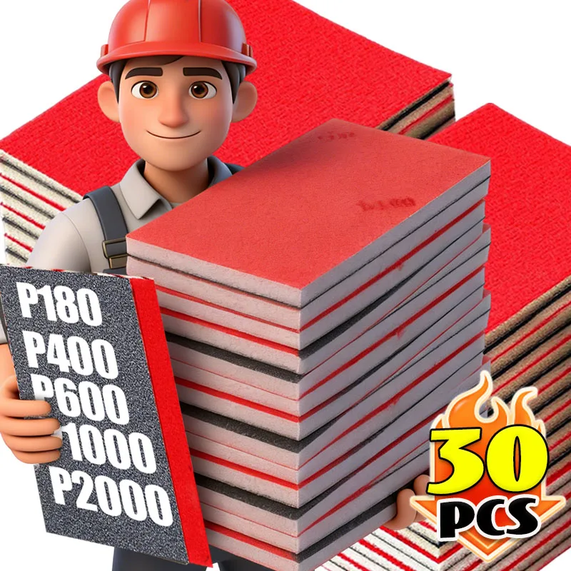 180-2000 Körnung Schleifschwamm-Set Nass-Trocken-Schleifblock Flexibler Schleifpad Polier-Schleifschwamm Schleifpapier
