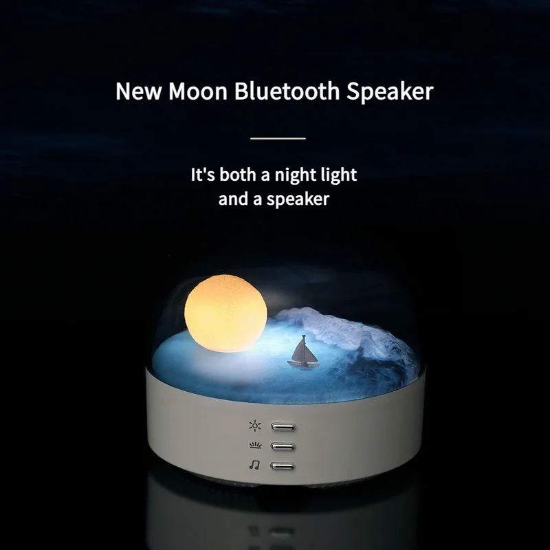 

Creative Crescent Moon Atmosphere Lamp Home Desktop Decor Mood Night Light Bluetooth Speaker Night Light Perfect Birthday Gift