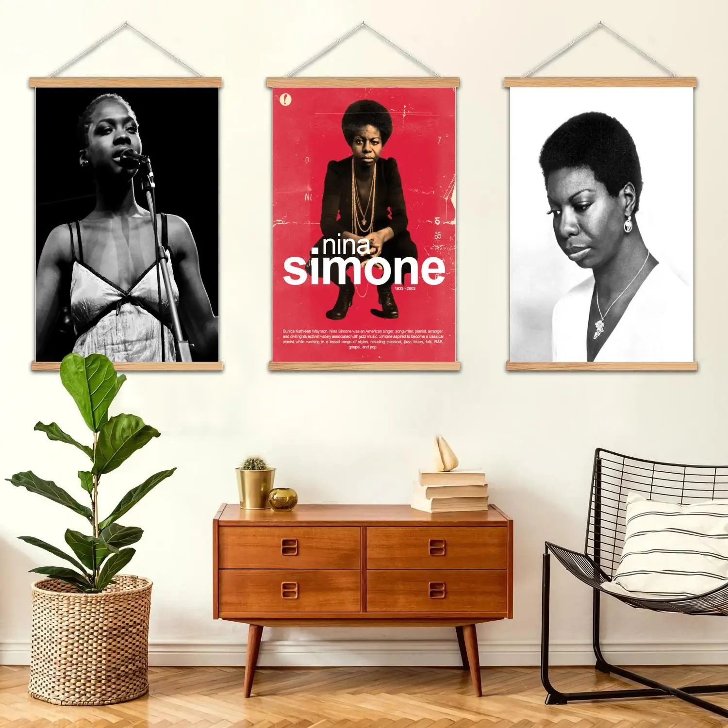 nina simone Framed Wall Painting Canvas Art Poster, Wall Art  Modern Family Bedroom Decor Posters,Decorative painting