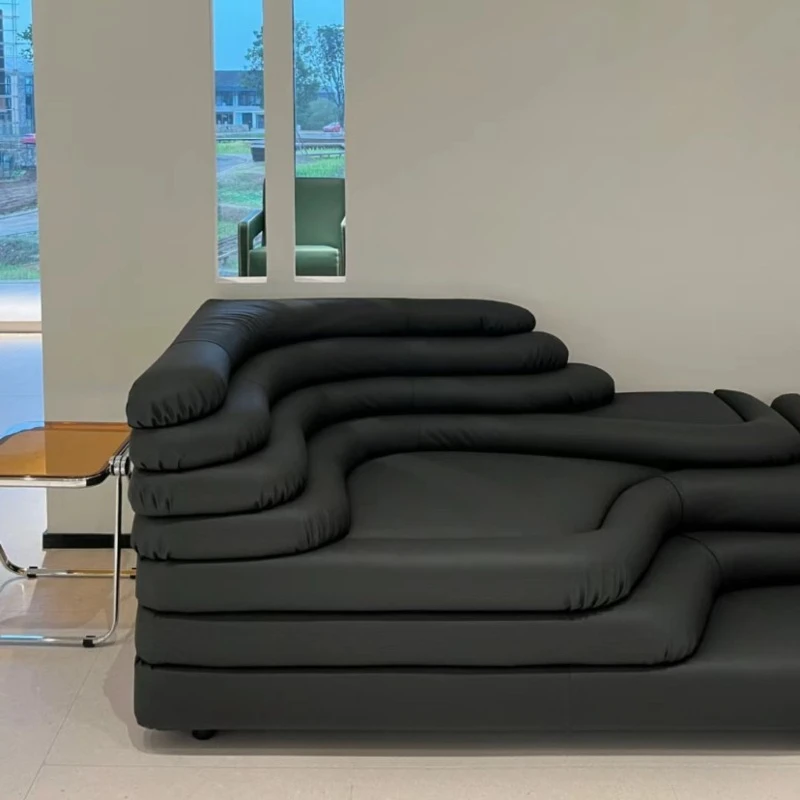 Italian minimalist hill terraced sofa medieval leather modular sofa