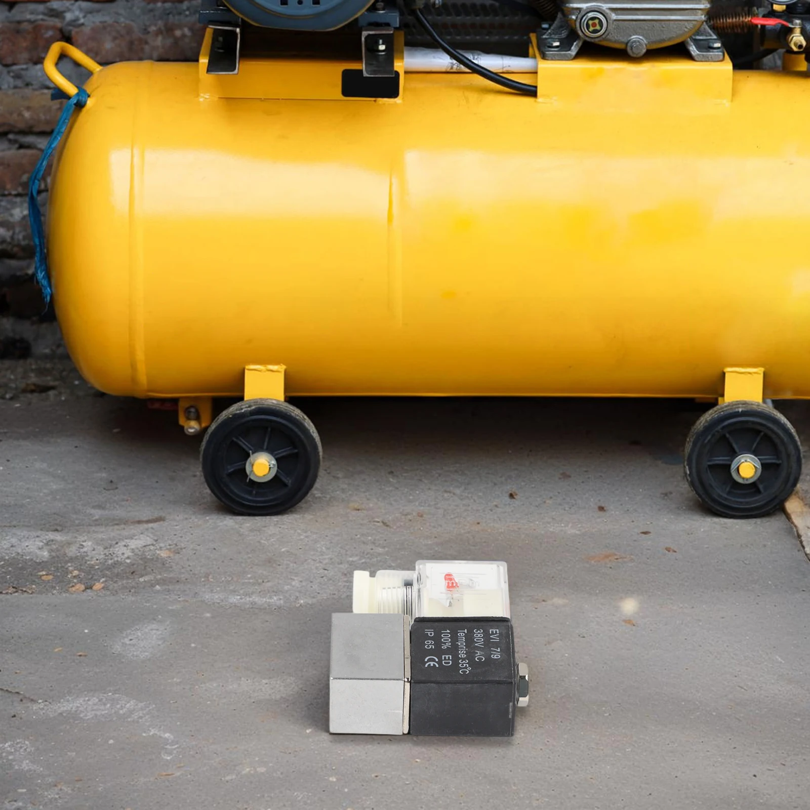 380V Air Compressor Solenoid Valve with Exhaust Check Valve Silent Working and Oilfree Air Flow Control for Pump Systems
