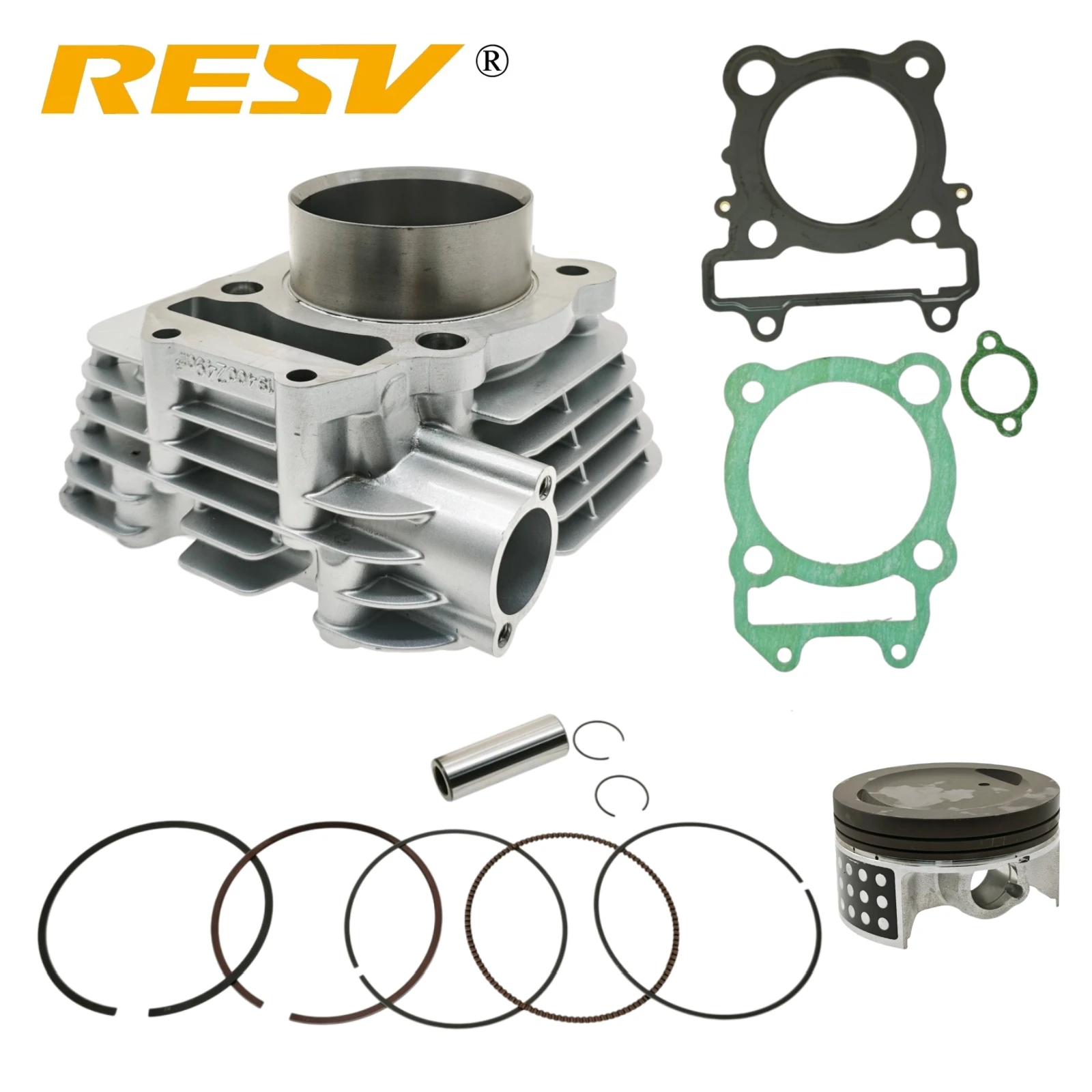 RESV 74mm STD for Yamaha YS250 YBR250 2007 2009 XT250 XTZ250 1YB 2013-2015 Air Cylinder Block & Piston Rings Kit