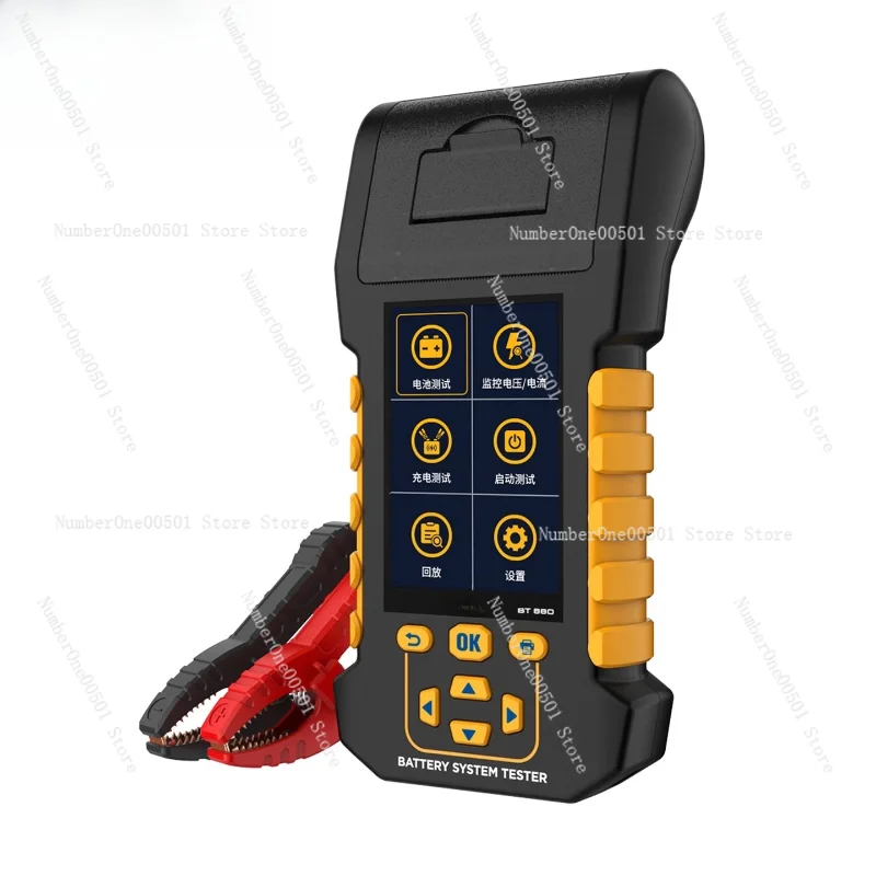 ​​Car Battery Tester with Printer 12V/24V Voltage Life Monitor Leakage Detection​​