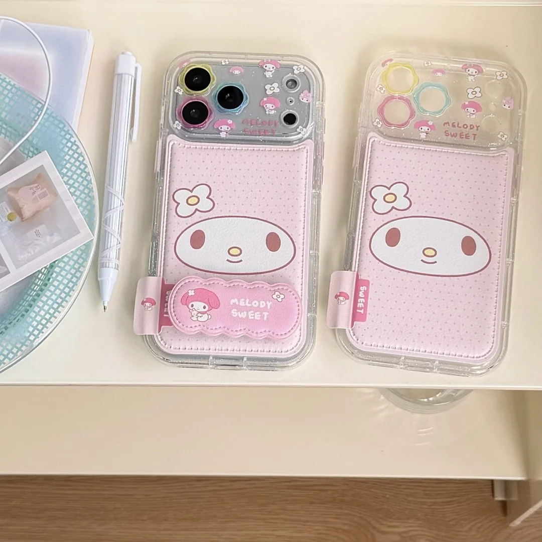 

Korean Cute sweet Pink My Melody Phone Case For iPhone 17 16 15 14 13 Pro Max 14 15 Plus Flower Lens Camera Protection Cover