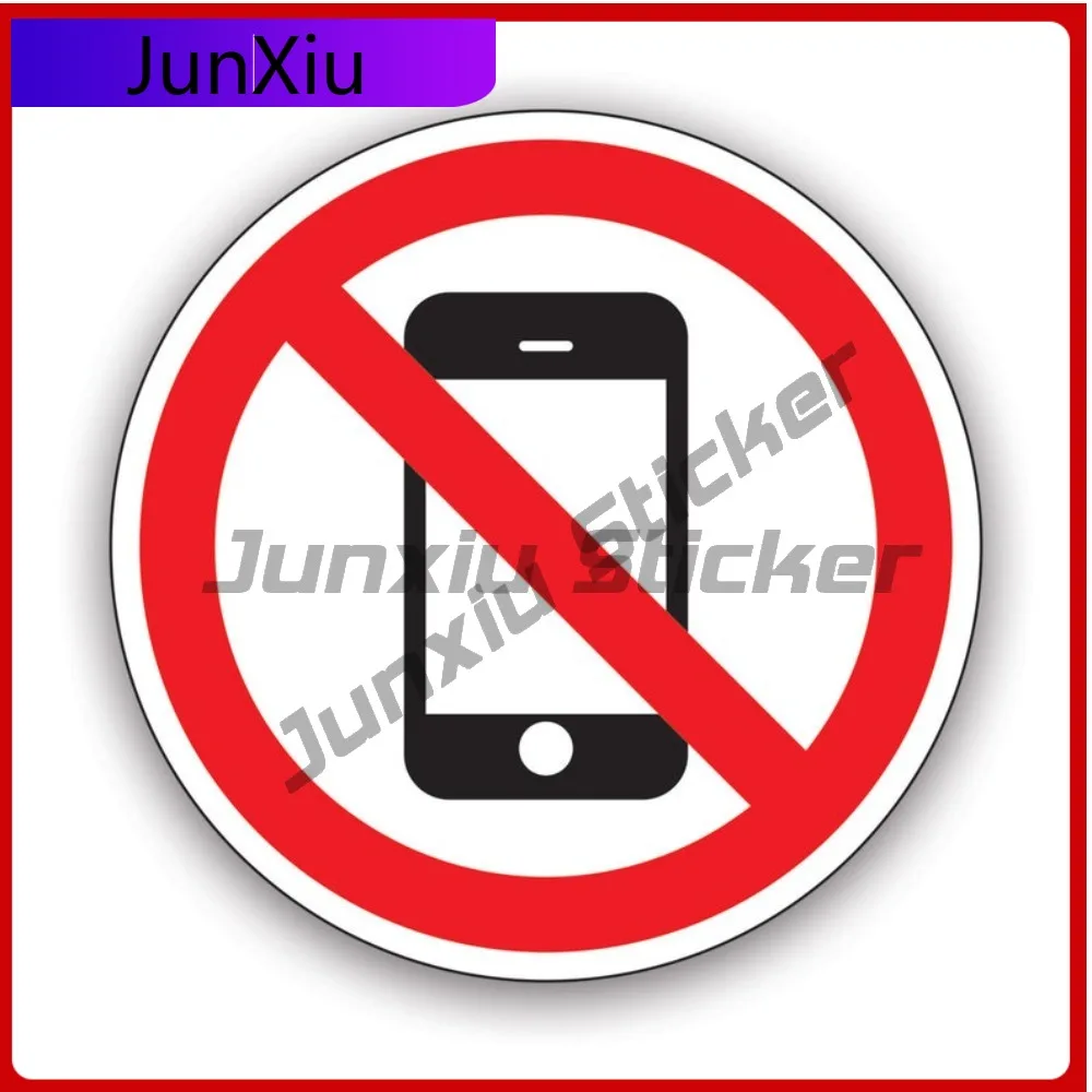 Pegatina de Vinilo para Coche con Protección UV, Advertencia de Zona Sin Celulares, Nota de Silencio y Paz Móvil, Decoración Automotriz, Calcomanía Troquelada para el Sol