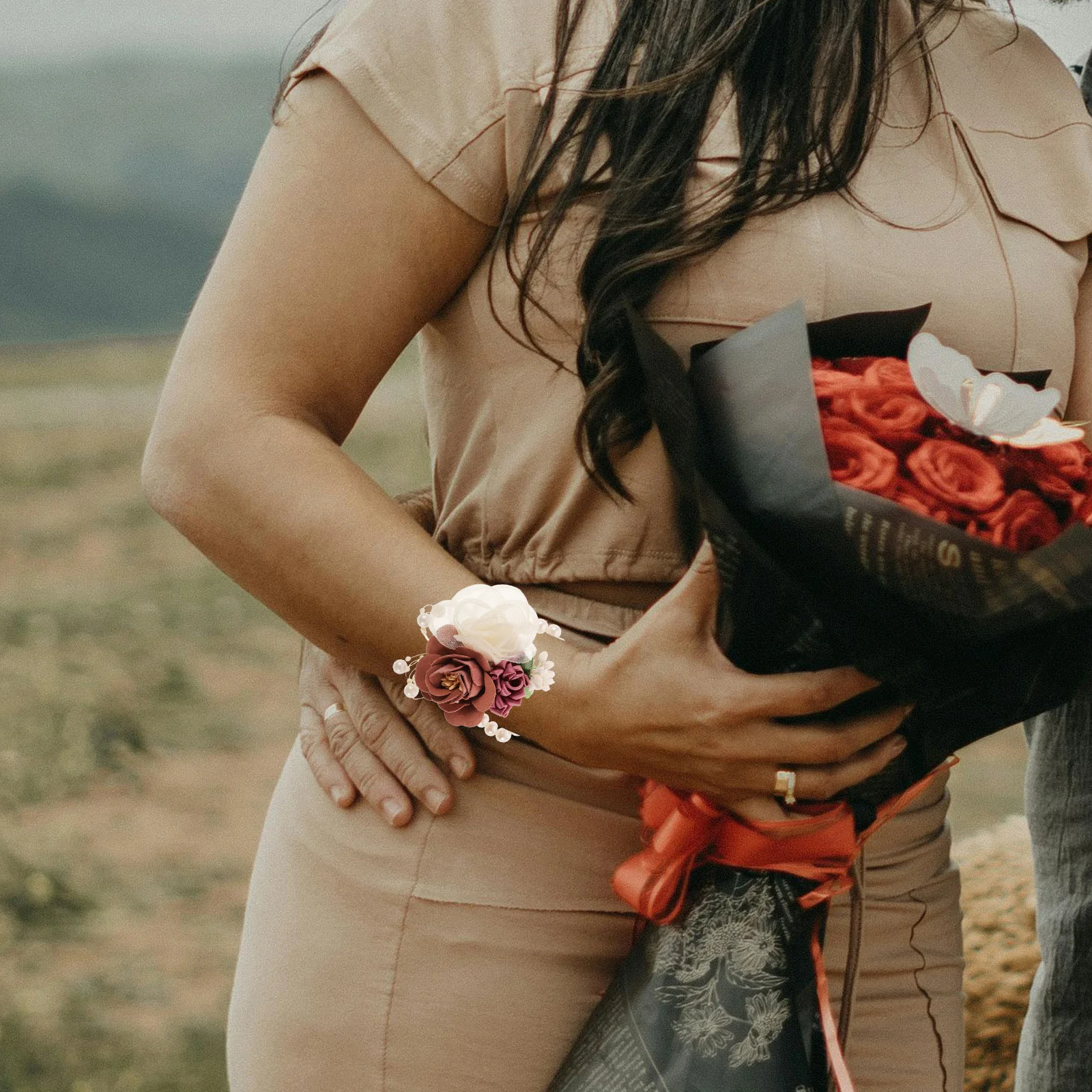 

6 Pcs Wrist Flower Bridal Wedding Bride Bracelet for Artificial Corsage Bracelets Cloth Wristlet Bands