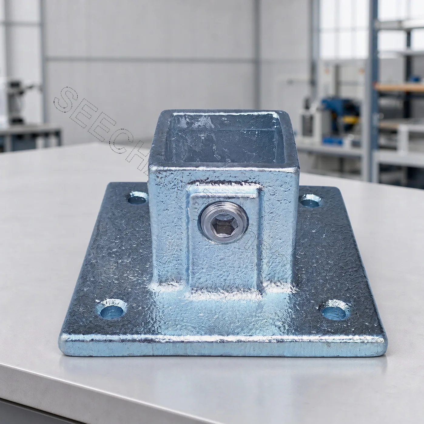 40x40mm Galvanized Square Tube Connector 3 Way Corner Elbow Base Plate Joint for Storage Rack Shelf Greenhouse Frame