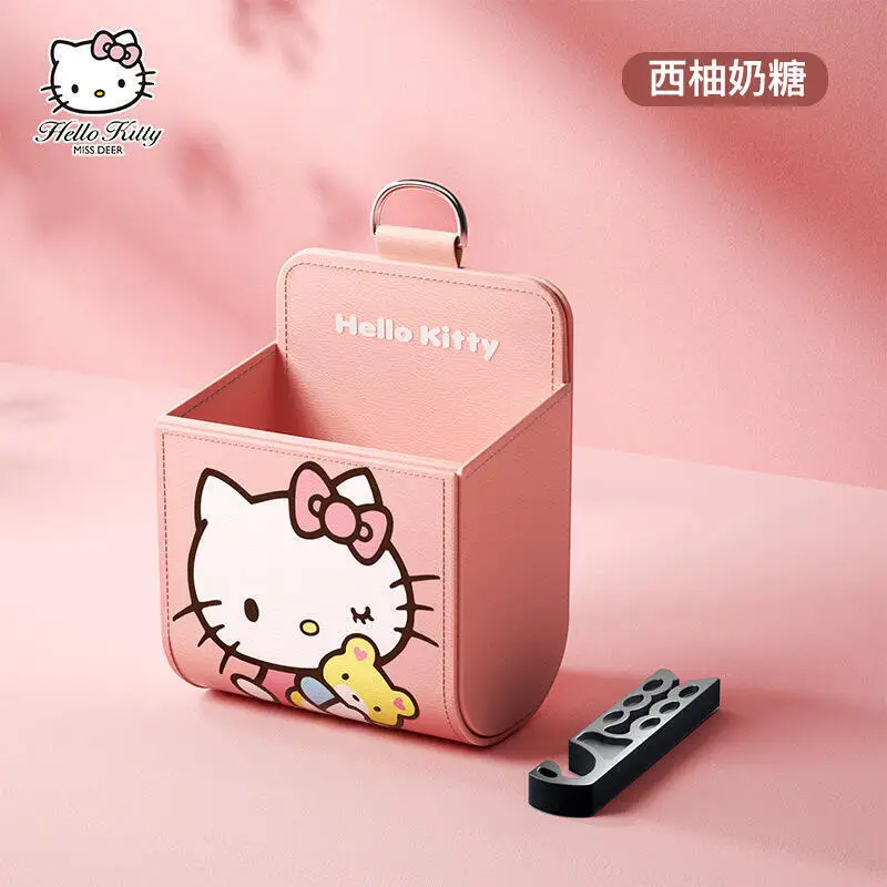 Caja de almacenamiento en el vehículo de Hello Kittys, caja de almacenamiento multifuncional con ventilación de aire montada en la pared, regalo de Festival de moda