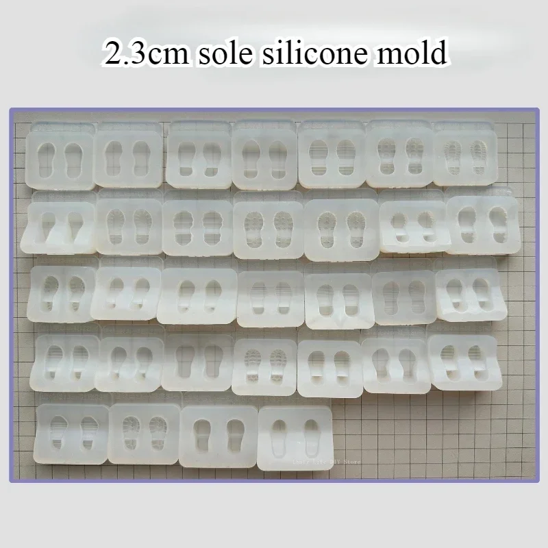 Proportional Doll Shoes 2.3cm Flat Shoe Waterproof Platform Silicone Molds Ultra Light Clay BJD Doll High Heels DIY Sole Mold