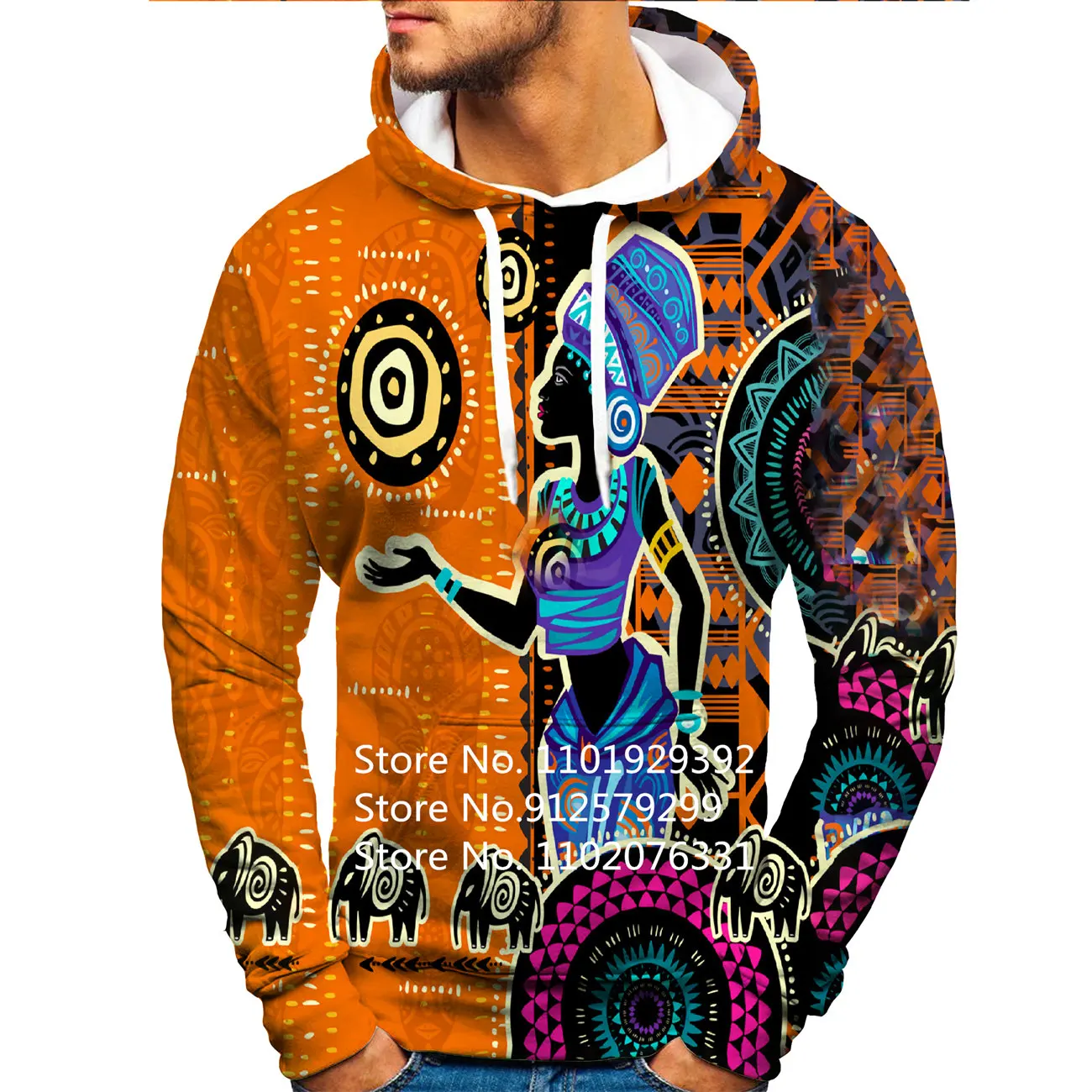 Men/women Vintage African Tribal Culture Print Hoodies Punk Long Sleeve Pocket Hip Hop Outwear 2022 Autumn Winter Hooded Jacket