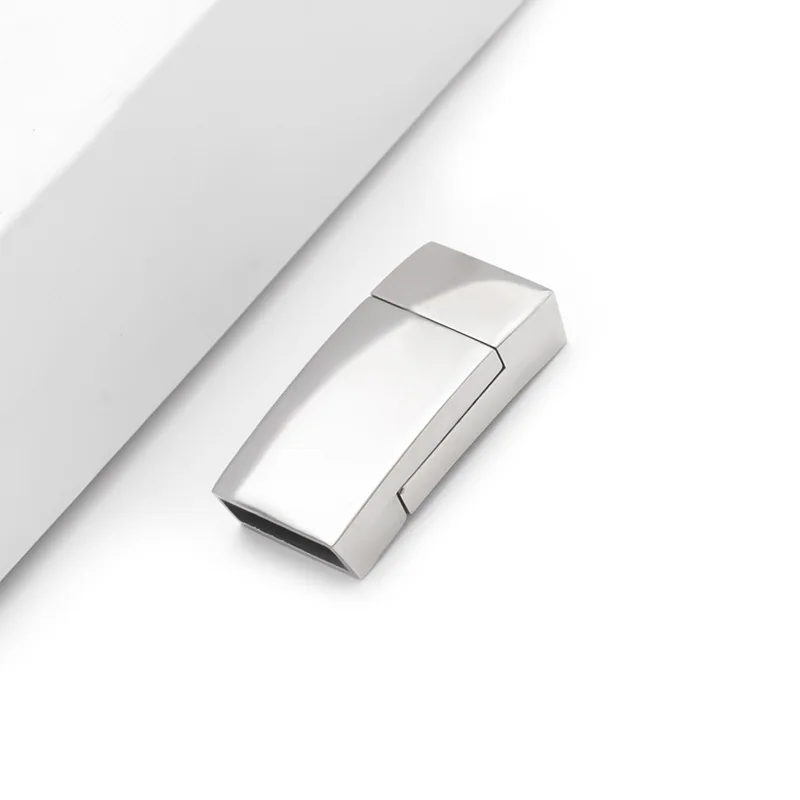 10Pcs 316L Stainless Steel 10x3mm Hole Magnetic Clasps for Leather Bracelet Lace Buckles Connectors Jewelry Closure Accessories