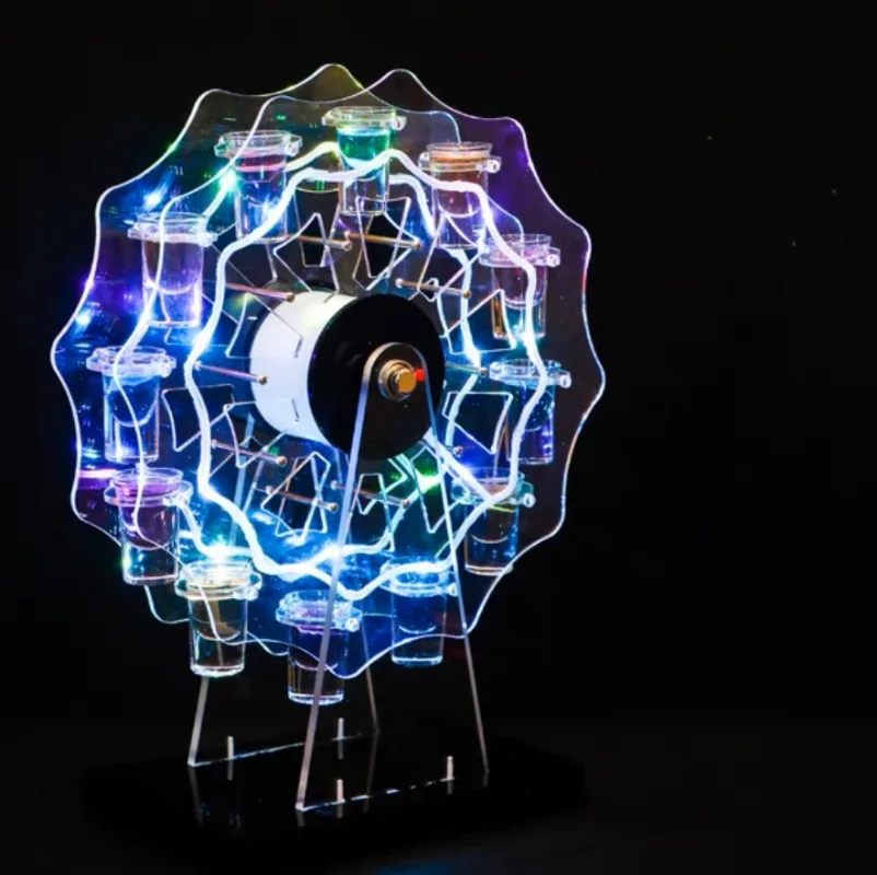 Metal Ferris wheel multi-colored 12-grain glass tray rechargeable