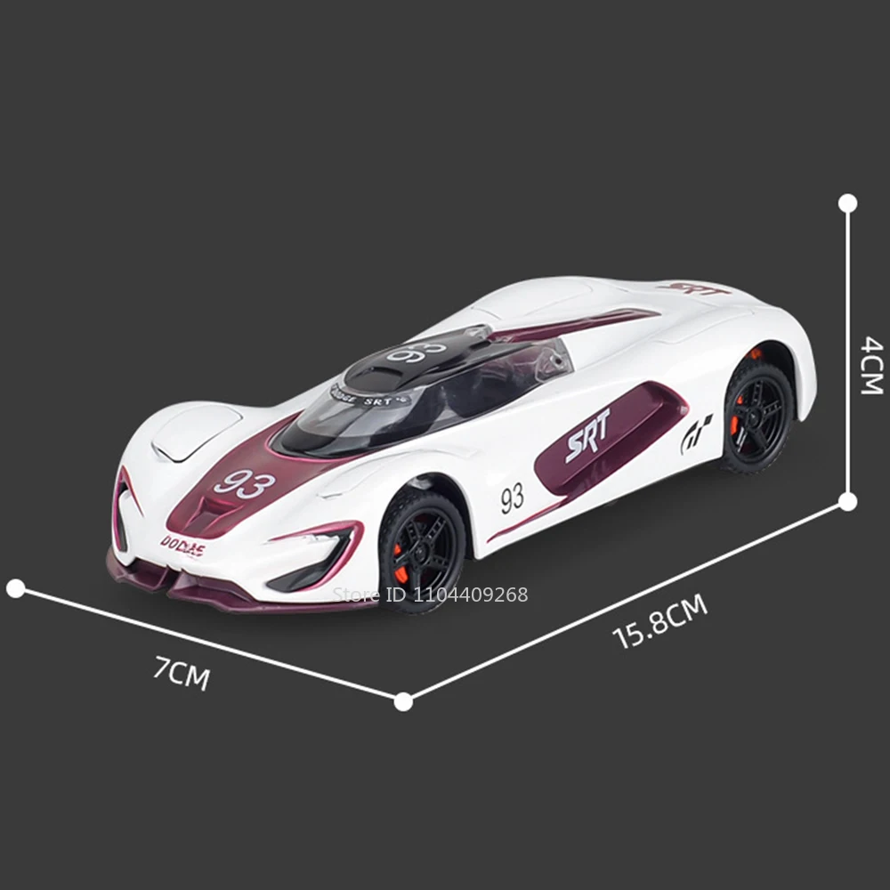 1:32 SRT Tomahawk XVGT Challenger Hellcat Sportwagen Model Speelgoed Deuren Geopend Pull Back Metal Diecast Voertuigen voor Kinderen Geschenken