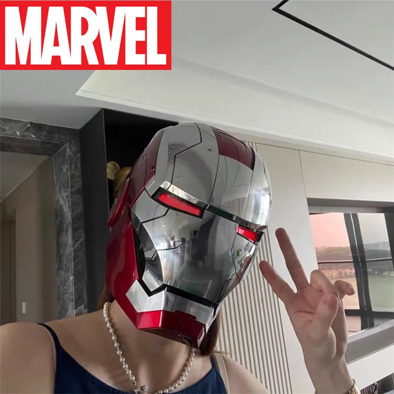 2023 Marvel Iron Man Autoking 1:1 Cosplay MK5 Helmet Voice Remote Control Automatic Helmet Mask With Led Action Figure Xmas Gift