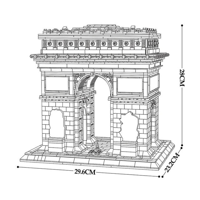 Bloques de construcción del arco del Triomphe para niños, juguete de ladrillos para armar edificio de París, ideal para regalo de cumpleaños, código 2024, piezas, novedad de 3718