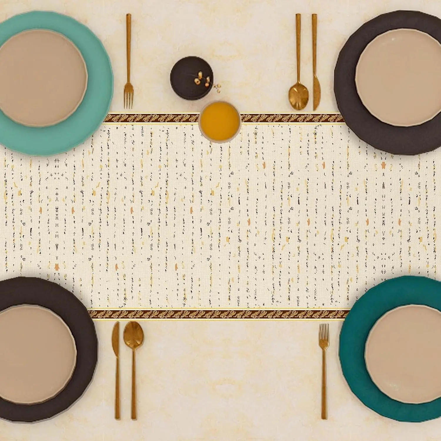 سعيد المرور الجدول عداء اليهودية تمرير الزينة Pesach ستار ماتزاه لوحة الجدول العدائين المطبخ طاولة طعام ديكور #4