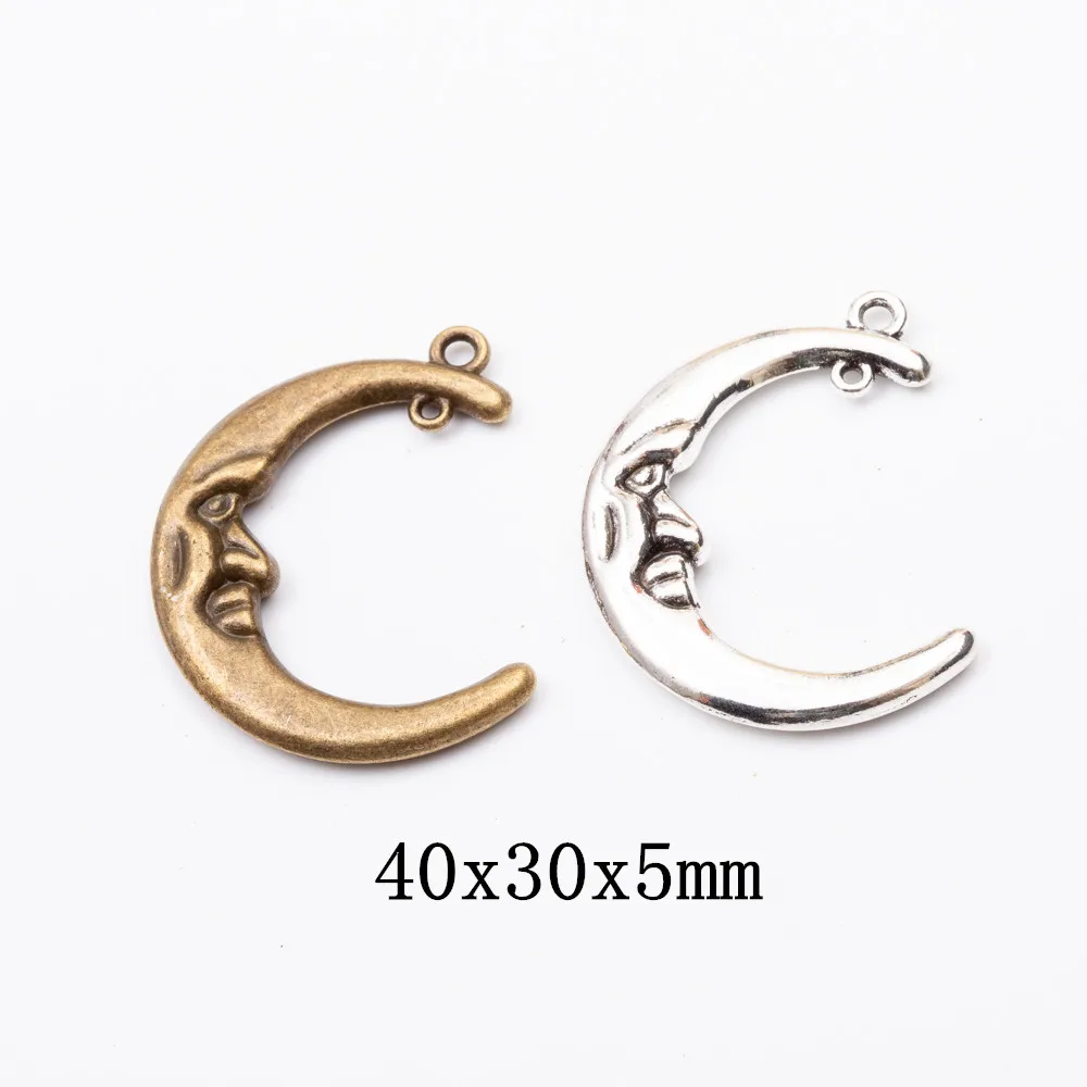 7pieces（moon）vintage zinc alloy charm metal pendant DIY jewelry discovery making accessories1525