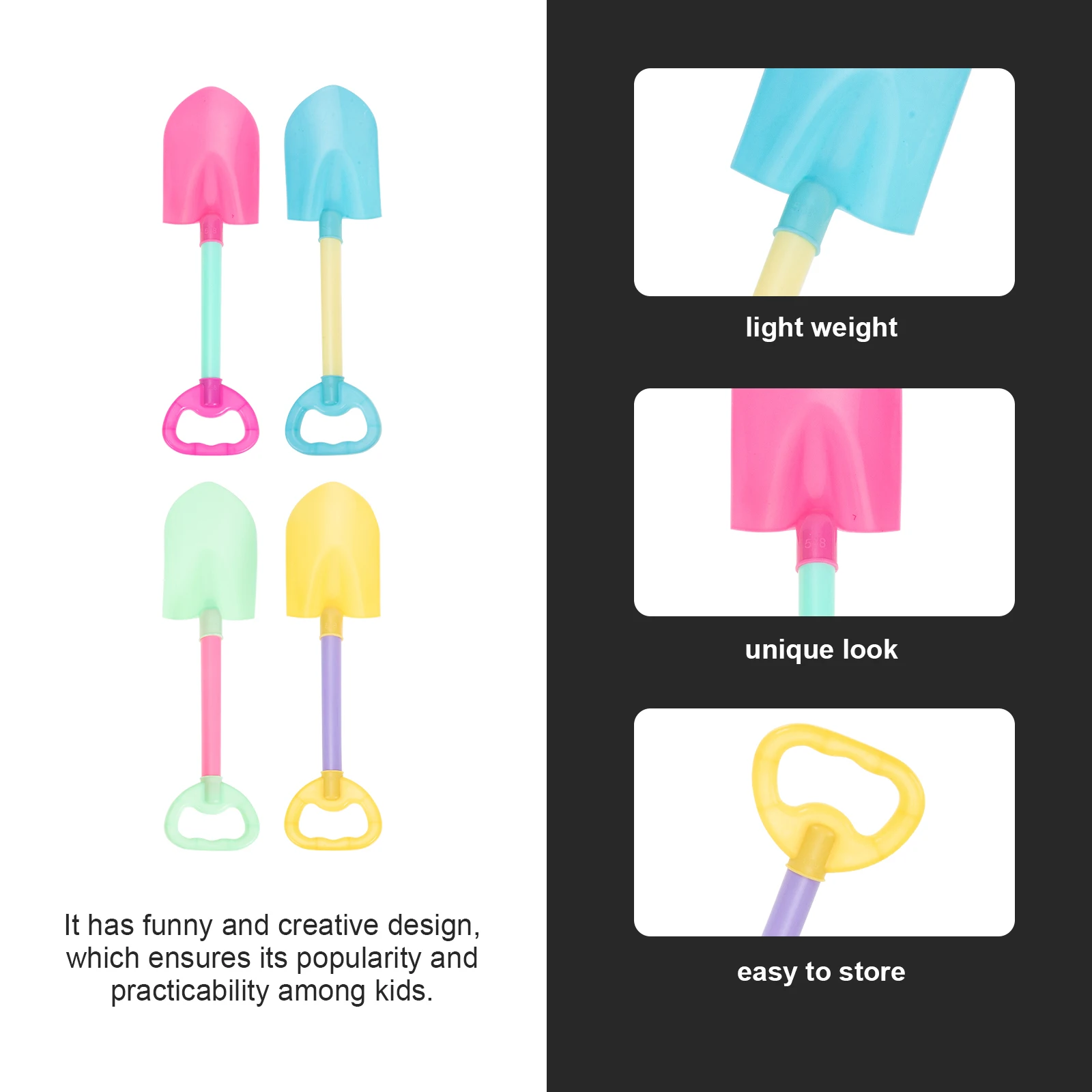 مجموعة شاطئ مجرفة للأطفال مكونة من 8 قطع بألوان زاهية وخفيفة الوزن وآمنة ومقاومة للاهتراء وحفر رمل وإكسسوارات خارجية مجرفة للشاطئ