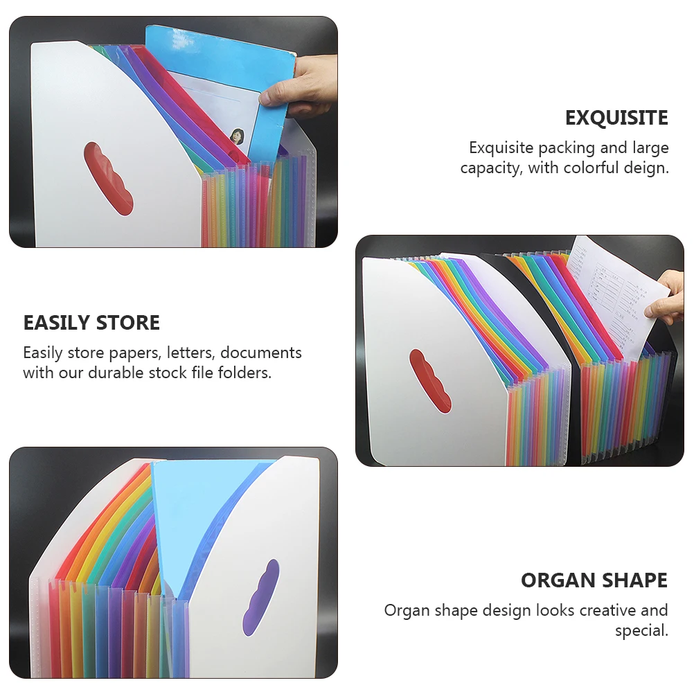 

25 Pcs Exquisite Pack Plastic File Folder Rainbow Design Document Holder