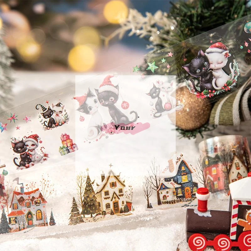 

50 мм * 200 см, серия «Дивная рождественская ночь», винтажный фестиваль, пейзажный материал, коллаж, ПЭТ-лента, креативный журнал, канцелярские принадлежности