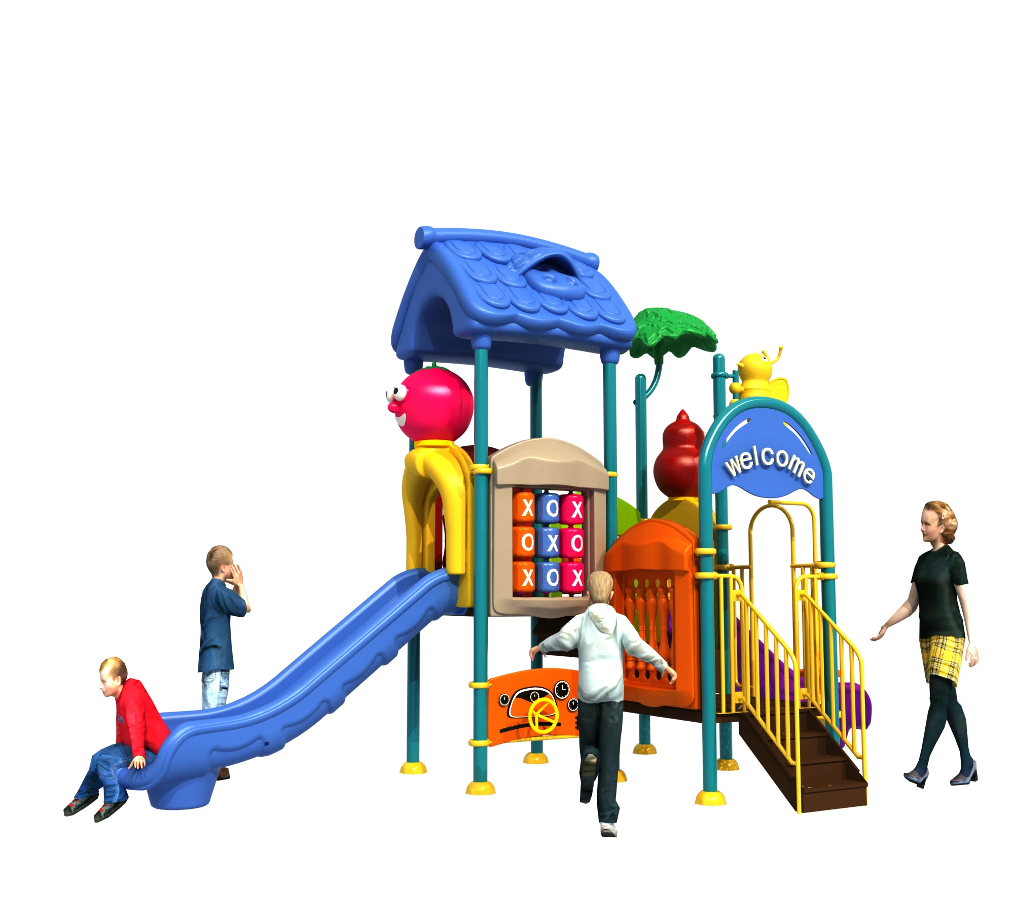 High-quality Multi-functional Eco-Friendly Play Slides for Kids Outdoor