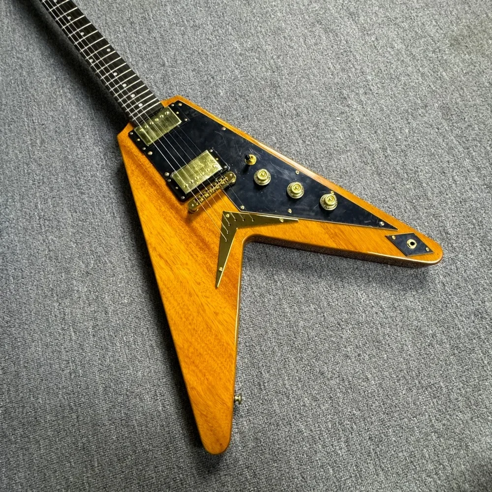 

Free Transportation Great Value High Quality Wood Colour Flying-V Electric Guitar Rosewood Fingerboard Mahogany Body in Stock