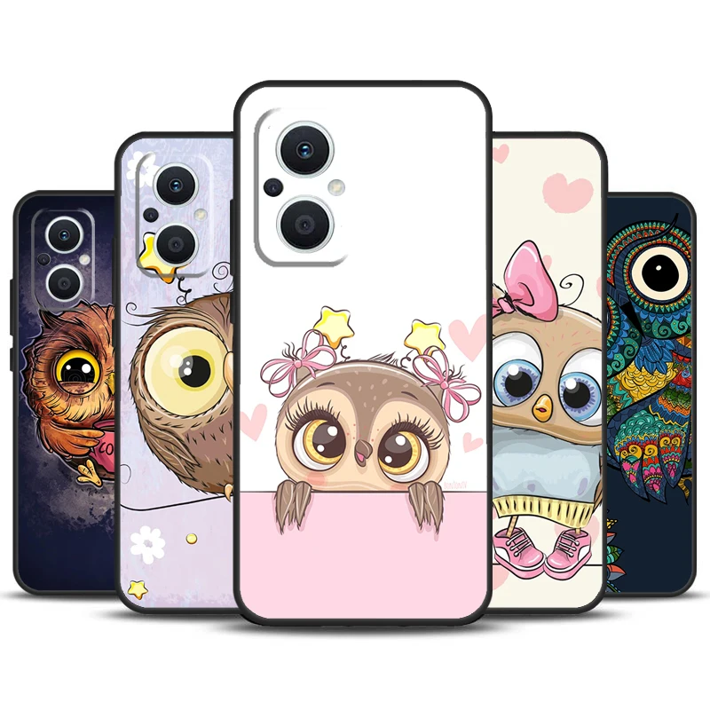 Cute Cartoon Owl Case For OPPO Reno 4Z 5Z 8T 4 5 6 7 8 Lite 10 Pro OPPO Find X5 X6 Pro X2 Neo X3 Lite Cover