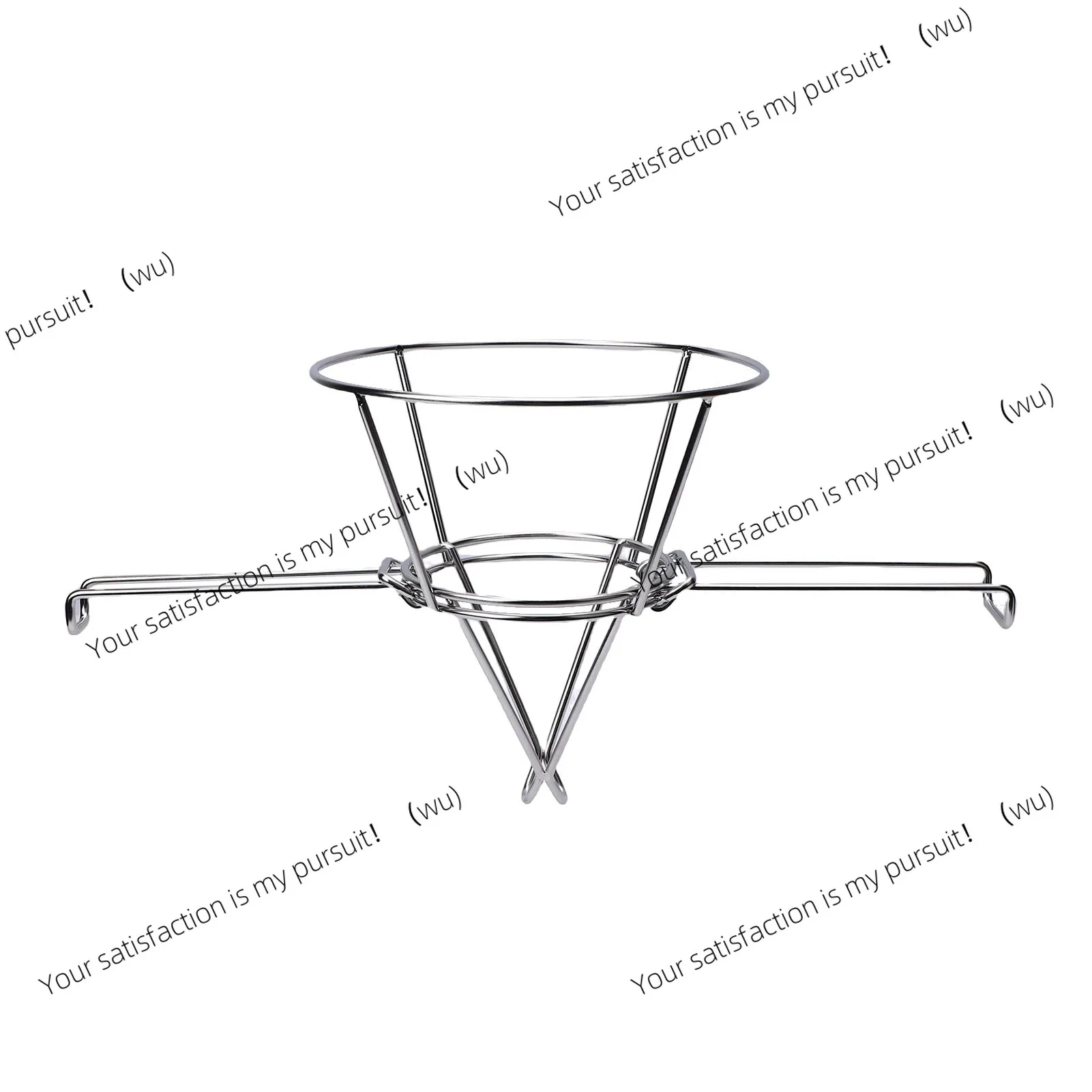 ZOCI-Deep Fryer Oil Filter Stand 9.3 Inch 304 Stainless Steel Fryer Oil Filter Cone Holder Rack with Folding Arm for Kitchens