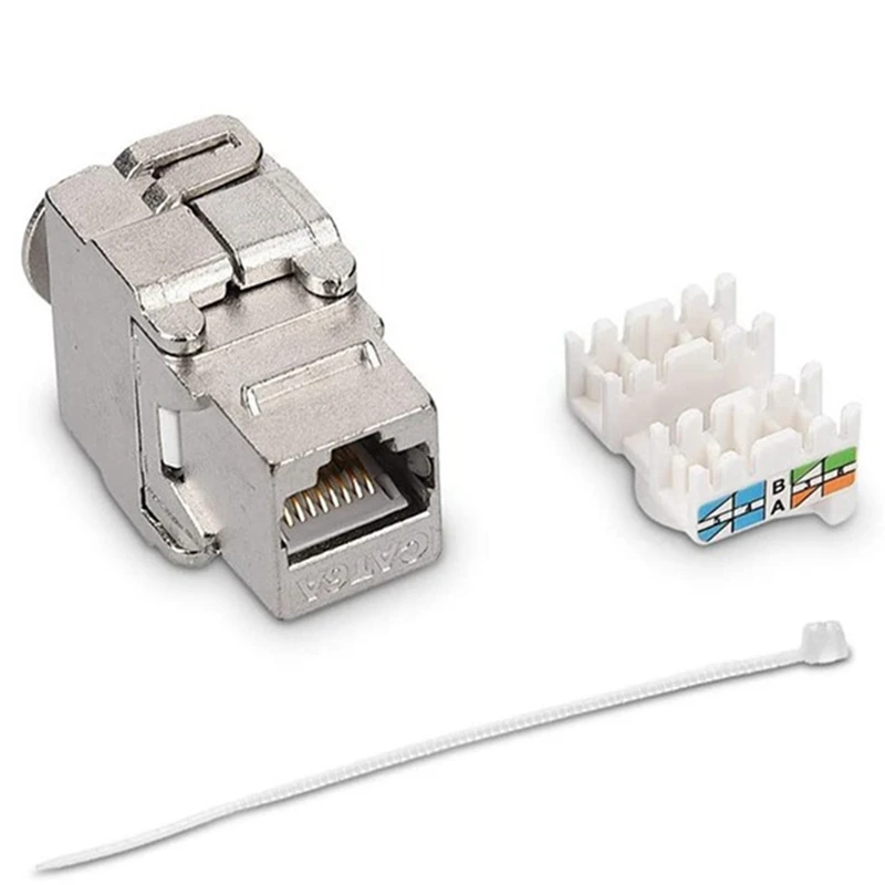 Network Cat6a Toolless Keystone Jack Module Full Shielded RJ45 Socket To LSA Toolfree Termination