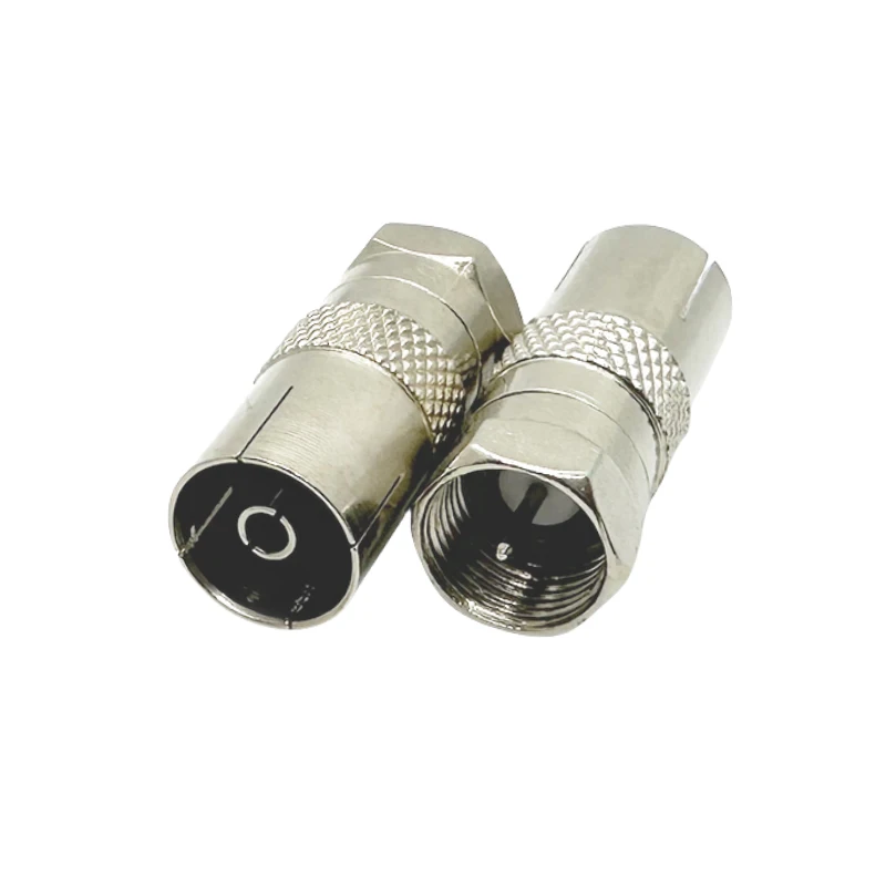 F to TV 4 Type Straight Adapter Kit F Female Male to TV Pal Male Female RF Coaxial Connector for TV Satellite FM Coax Cable